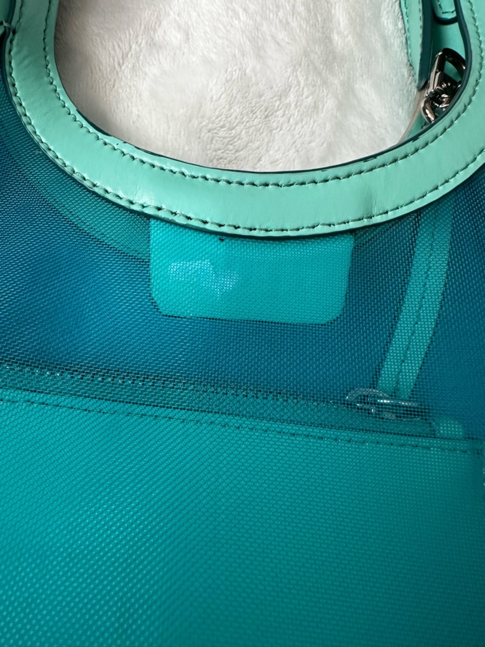 Staud Blue Marine Green Mesh Rey Bag - Picture 8 of 16